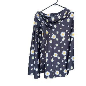 Belle Pogue Navy Blue & Daisy Skirt Size Medium Like New